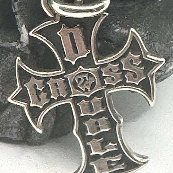 TRAVIS WALKER Double Cross Xmas 2001 Cross Pendant 925 W/Pouch & guarantee card - Picture 12 of 12